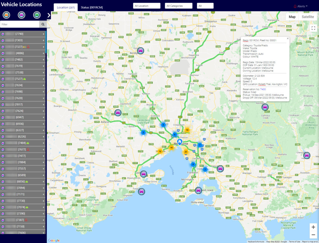 GPS Tracking Rental Car Manager